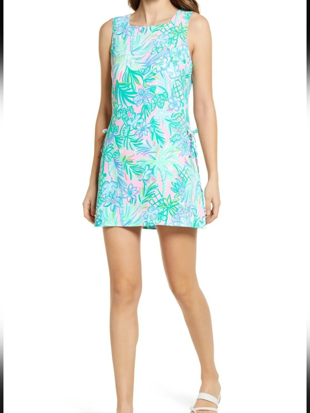 Lilly Pulitzer Donna Romper Women’s Size 6 Square Neck Coconut Row Pink Resort - Picture 2 of 6